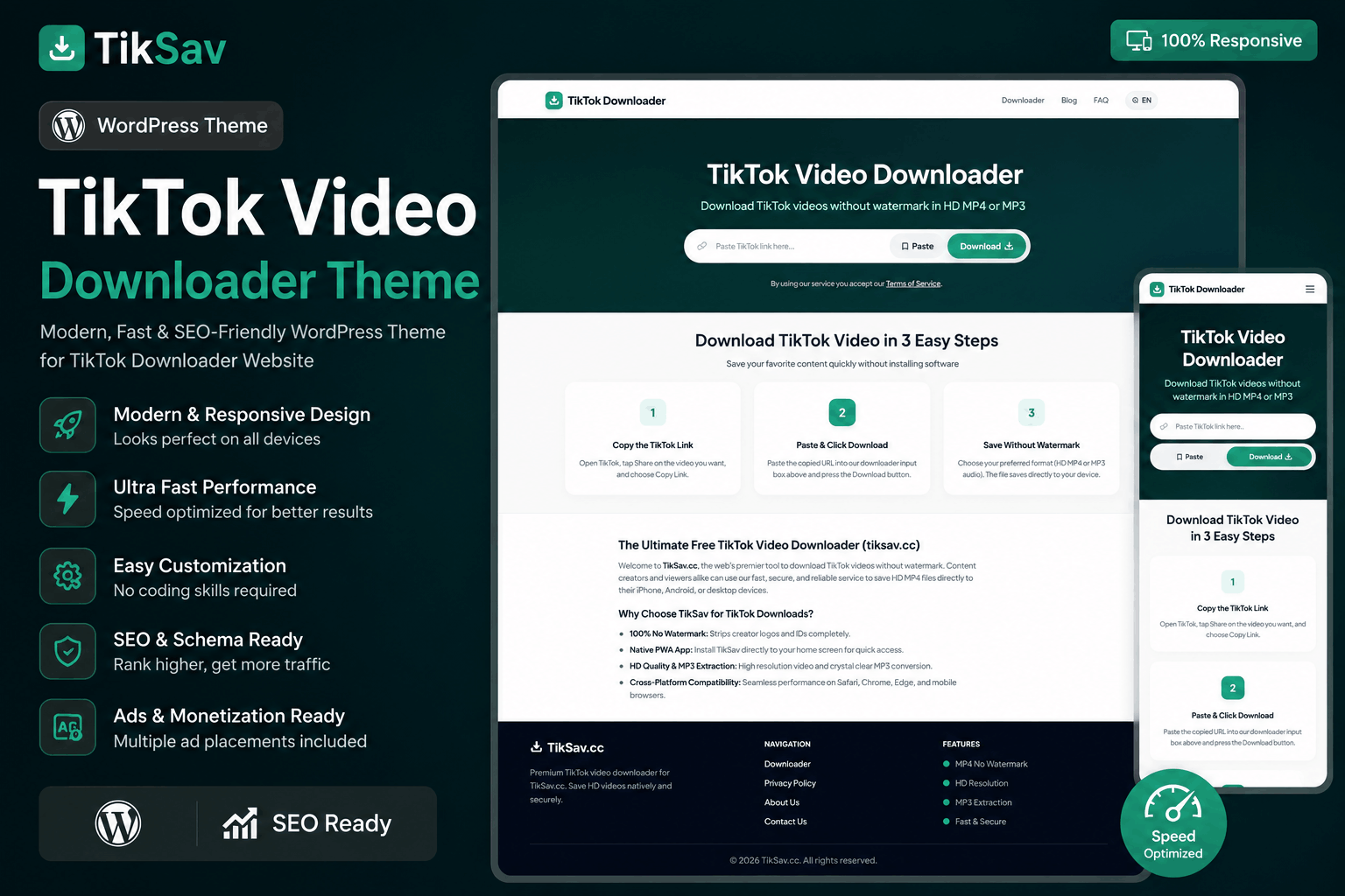 Tiktok-Downloader-Wordpress-Themes Download